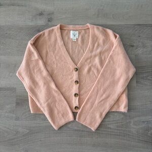 Billabong Women's peach knitted button up Cardigan Sweater size M